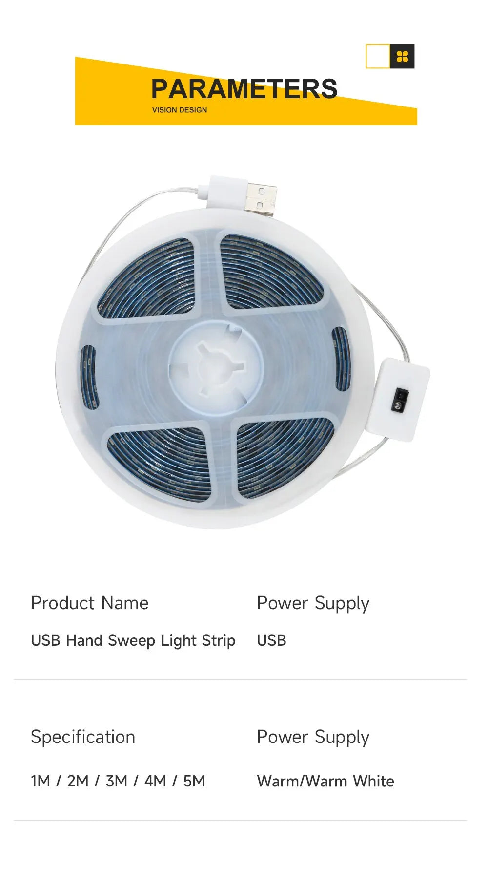 USB LED Strip Lights DC 5V Smart Dimmer Hand Scan Sensor Switch On/off Control Backlight Tape TV Lamp Tape Bedroom Home Decor