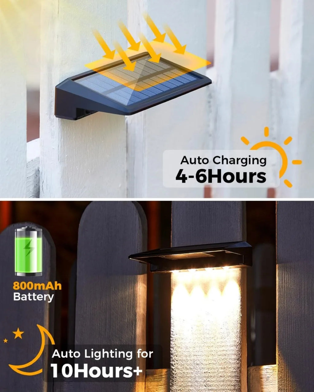 2 Pack Solar Wall Lights 4 LED Solar Fence Lights Outdoor Waterproof Solar Deck Lights Wall Lights for Fence Post Yard Pathway