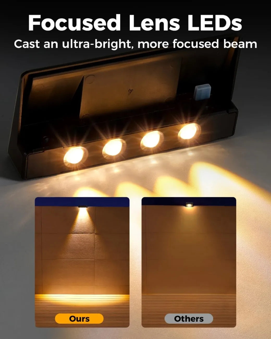 2 Pack Solar Wall Lights 4 LED Solar Fence Lights Outdoor Waterproof Solar Deck Lights Wall Lights for Fence Post Yard Pathway