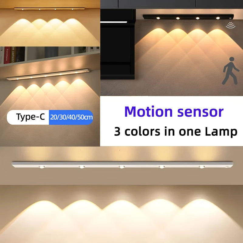 LED Motion Sensor Wireless Ultra Thin Night Light USB LED Wine cooler Light For Kitchen Cabinet Bedroom Wardrobe Indoor Lighting