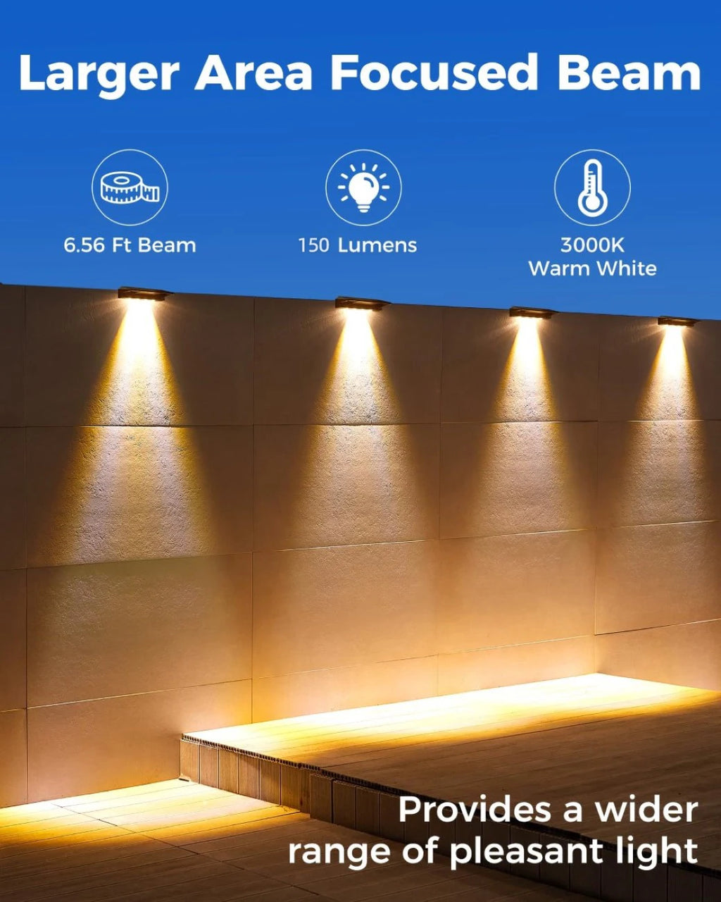 2 Pack Solar Wall Lights 4 LED Solar Fence Lights Outdoor Waterproof Solar Deck Lights Wall Lights for Fence Post Yard Pathway